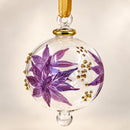 Hand Blown Glass Christmas Ornament Botanical Leaf Globe Ornament Egyptian Handmade Glass Bauble Artisan Holiday Decor Unique Christmas Gift