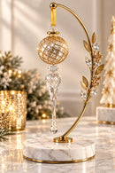 Hand Blown Glass Finial Ornament, Lattice Globe Christmas Ornament, Long Icicle Drop, Egyptian Glass Tree Decor, Handmade Holiday Gif