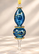 Hand Blown Glass Finial Christmas Ornament, Egyptian Handmade Glass Ornament, Botanical Holiday Decor, Artisan Tree Decoration, Unique Gift