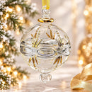 Hand Blown Glass Scrollwork Globe Ornament, Egyptian Christmas Ornament, 14K Gold Accents, Artisan Glass Holiday Decor, Unique Gift