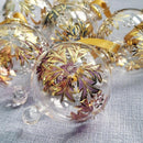 Hand Blown Glass Globe Ornament, Botanical Leaf & Berry Design, Egyptian Handmade Christmas Ornament, Artisan Glass Holiday Tree Decor