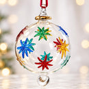 Hand Blown Glass Christmas Ornament, Hand Painted Starburst Bauble, Snowflake Inspired Ornament, Egyptian Glass Holiday Decor, Artisan Gift