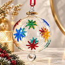 Hand Blown Glass Christmas Ornament, Hand Painted Starburst Bauble, Snowflake Inspired Ornament, Egyptian Glass Holiday Decor, Artisan Gift