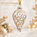 Hand Blown Glass Ornament, Jeweled Christmas Ornament, Hot Air Balloon, Egyptian Glass Tree Decor, Gold Accent Ornament, Handmade Gift