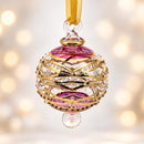 Hand Blown Glass Globe Ornament, Egyptian Handmade Christmas Ornament, Gold Accent Holiday Decor, Artisan Glass Bauble, Unique Gift