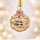 Hand Blown Glass Globe Ornament, Egyptian Handmade Christmas Ornament, Gold Accent Holiday Decor, Artisan Glass Bauble, Unique Gift