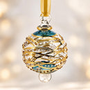 Hand Blown Glass Globe Ornament, Egyptian Handmade Christmas Ornament, Gold Accent Holiday Decor, Artisan Glass Bauble, Unique Gift