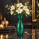 Egyptian Handmade Green Glass Vase, Hand Blown Flower Vase, Emerald Artisan Glass, Decorative Table Centerpiece, Handmade in Egypt