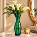 Egyptian Handmade Green Glass Vase, Hand Blown Flower Vase, Emerald Artisan Glass, Decorative Table Centerpiece, Handmade in Egypt