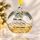 Hand Blown Glass Ornament, Spiral Ribbed Christmas Bauble, Swirl Glass Ornament, Egyptian Glass Holiday Decor, Artisan Christmas Gift