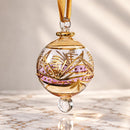 Hand Blown Glass Christmas Ornament, Botanical Garden Globe Ornament, Egyptian Handmade Glass Bauble, Artisan Holiday Decor, Unique Gift