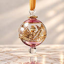 Hand Blown Glass Christmas Ornament, Botanical Garden Globe Ornament, Egyptian Handmade Glass Bauble, Artisan Holiday Decor, Unique Gift