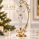 Hand Blown Glass Finial Ornament, Spiral Globe Christmas Ornament, Long Drop Egyptian Glass, Handmade Tree Decor, Heirloom Holiday Gift