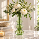 gyptian Handmade Sculptural Glass Vase, Green Hand Blown Vase, Unique Bubble Glass Flower Vase, Artisan Home Decor, Handmade in Egypt