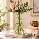 gyptian Handmade Sculptural Glass Vase, Green Hand Blown Vase, Unique Bubble Glass Flower Vase, Artisan Home Decor, Handmade in Egypt