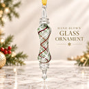 Hand Blown Glass Spiral Finial Ornament, Swirl Lattice Christmas Ornament, Egyptian Artisan Glass, Handmade Holiday Decor, Unique Gift