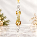 Hand Blown Glass Spiral Finial Ornament, Swirl Lattice Christmas Ornament, Egyptian Artisan Glass, Handmade Holiday Decor, Unique Gift