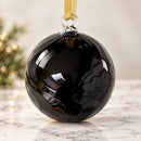 Egyptian Hand Blown Glass Christmas Ornament, Swirl Wave Globe Bauble, Round Artisan Glass Tree Ornament, Unique Holiday Decor