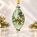 Hand Blown Glass Teardrop Ornament, Christmas Tree & Star Design, Egyptian Handmade Glass Ornament, Artisan Holiday Tree Decor Oval Ornament