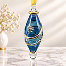 Egyptian Hand Blown Glass Christmas Ornament, Teardrop Swirl Bauble, Handmade Artisan Glass Tree Decoration, Unique Holiday Gift