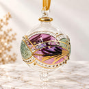 Hand Blown Glass Christmas Ornament Geometric Star Globe Ornament Egyptian Handmade Glass Bauble Artisan Holiday Decor Unique Christmas Gift