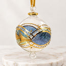 Hand Blown Glass Christmas Ornament Geometric Star Globe Ornament Egyptian Handmade Glass Bauble Artisan Holiday Decor Unique Christmas Gift