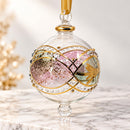 Hand Blown Glass Christmas Ornament Geometric Star Globe Ornament Egyptian Handmade Glass Bauble Artisan Holiday Decor Unique Christmas Gift