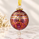 Small Hand Blown Glass Globe Ornament, Hand Painted Floral Design, Egyptian Handmade Christmas Ornament, Mini Artisan Glass Tree Decor