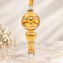 Hand Blown Glass Finial Ornament, Wavy Design Christmas Bauble, Egyptian Glass Drop Ornament, Artisan Holiday Decor, Unique Christmas Gift