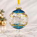 Hand Blown Glass Christmas Ornament, Lattice Globe Ornament, Egyptian Handmade Glass Bauble, Artisan Holiday Decor, Unique Christmas Gift