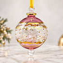 Hand Blown Glass Christmas Ornament, Lattice Globe Ornament, Egyptian Handmade Glass Bauble, Artisan Holiday Decor, Unique Christmas Gift