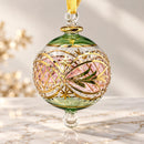 Egyptian Hand Blown Glass Christmas Ornament, Hand Painted Globe Bauble, Geometric Starburst Design, Artisan Holiday Tree Decoration