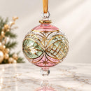 Egyptian Hand Blown Glass Christmas Ornament, Hand Painted Globe Bauble, Geometric Starburst Design, Artisan Holiday Tree Decoration