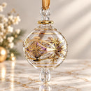 Hand Blown Glass Ornament, Starburst Floral Christmas Bauble, Jeweled Botanical Ornament Egyptian Glass Holiday Decor Artisan Christmas Gift