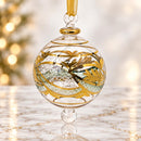 Hand Blown Glass Christmas Ornament, Ornate Leaf Globe Ornament, Egyptian Handmade Glass Bauble, Artisan Holiday Decor Unique Christmas Gift
