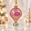 Hand Blown Glass Teardrop Ornament, Ribbed Hot Air Balloon Christmas Ornament, Egyptian Glass Bauble Artisan, Holiday Decor, Christmas Gift