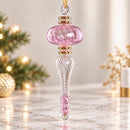 Hand Blown Glass Finial Ornament, Twisted Icicle Christmas Ornament, Egyptian Glass Drop Ornament, Artisan Holiday Decor, Christmas Gift