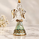Hand Blown Glass Angel Ornament, Guardian Angel Christmas Ornament, Egyptian Artisan Glass, 14K Gold Accents, Handmade Holiday Gift