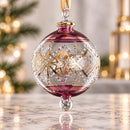 Hand Blown Glass Christmas Ornament, Geometric Star Globe Ornament, Egyptian Handmade Glass Bauble, Artisan Holiday Decor, Christmas Gift