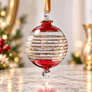 Hand Blown Glass Christmas Ornament, Etched Globe Ornament, Egyptian Handmade Glass Bauble, Artisan Holiday Decor, Unique Christmas Gift