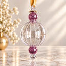 Hand Blown Glass Christmas Ornament, Egyptian Handmade Glass Bauble, Luxury Holiday Tree Decoration, Unique Hanging Ornament Gift