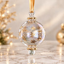 Hand Blown Glass Globe Ornament, Starburst Celestial Design, Egyptian Handmade Christmas Ornament, Artisan Glass Holiday Tree Decor