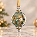 Hand Blown Glass Globe Ornament, Starburst Celestial Design, Egyptian Handmade Christmas Ornament, Artisan Glass Holiday Tree Decor