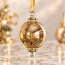 Hand Blown Glass Globe Ornament, Starburst Celestial Design, Egyptian Handmade Christmas Ornament, Artisan Glass Holiday Tree Decor