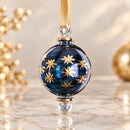 Hand Blown Glass Globe Ornament, Starburst Celestial Design, Egyptian Handmade Christmas Ornament, Artisan Glass Holiday Tree Decor