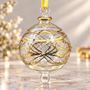 Hand Blown Glass Christmas Ornament, Jeweled Butterfly Lattice Bauble, Ornate Egyptian Glass Ornament, Artisan Holiday Decor, Christmas Gift