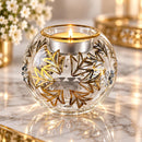 Hand Blown Glass Tea Light Holder, Gold Votive Candle Holder, Egyptian Glass Candle Holder, Wedding Centerpiece, Luxury Table Decor