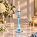 Hand Blown Glass Candlestick Holder, Handmade Taper Candle Holder, Elegant Glass Candle Stand, Wedding Table Decor, Housewarming Gift