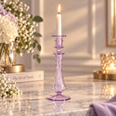 Hand Blown Glass Candlestick Holder, Handmade Taper Candle Holder, Elegant Glass Candle Stand, Wedding Table Decor, Housewarming Gift