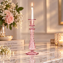 Hand Blown Glass Candlestick Holder, Handmade Taper Candle Holder, Elegant Glass Candle Stand, Wedding Table Decor, Housewarming Gift